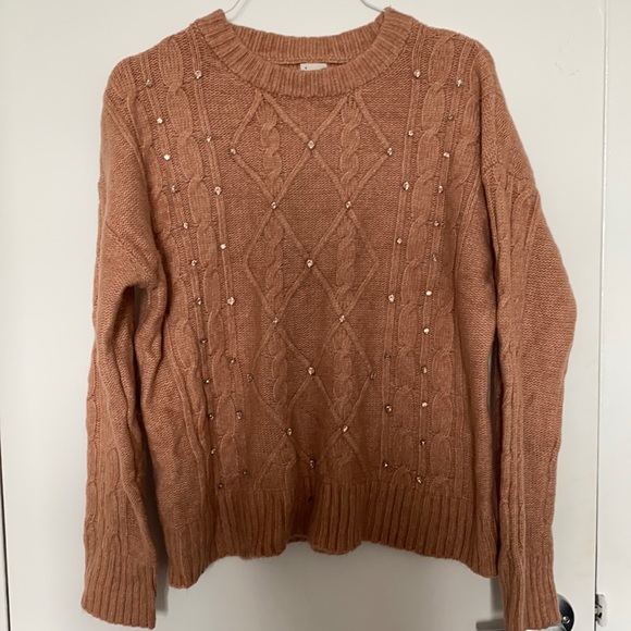 a new day Sweaters - NWT Coral/ Light Pink Sweater with jewels  (XL)
